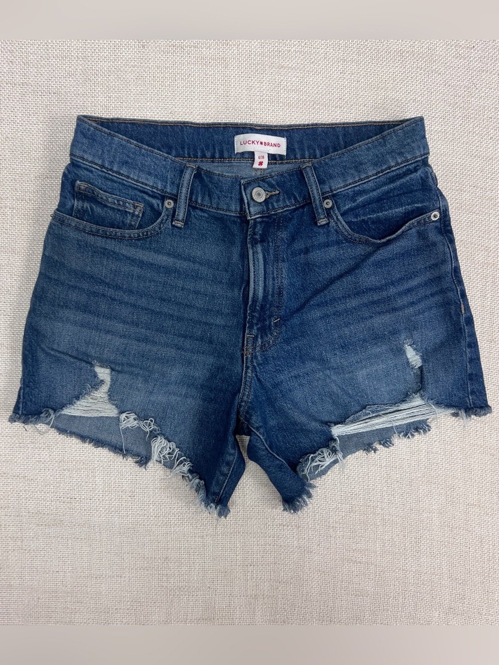 Lucky Brand Distressed Denim Shorts 🖤 Y2K/Grunge, Size 6/28